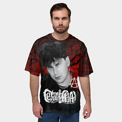 Футболка оверсайз мужская Сектор газа красный лес, цвет: 3D-принт — фото 2