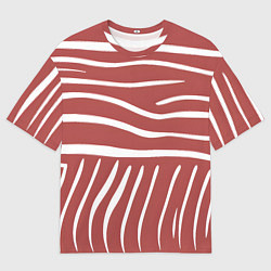 Мужская футболка оверсайз Полоски красной зебры