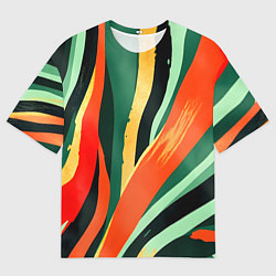 Футболка оверсайз мужская Тропическая жаркая абстракция, цвет: 3D-принт