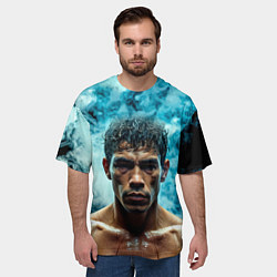 Футболка оверсайз мужская Артуро Гатти в дыму, цвет: 3D-принт — фото 2