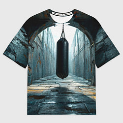 Футболка оверсайз мужская Боксерская груша на черном, цвет: 3D-принт