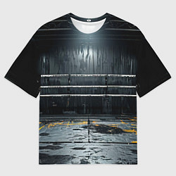 Футболка оверсайз мужская Черный ринг, цвет: 3D-принт