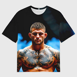 Футболка оверсайз мужская Дастин Порье в дыму, цвет: 3D-принт