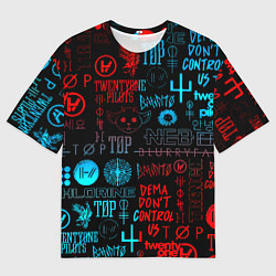 Футболка оверсайз мужская Twenty one pilots rock pattern, цвет: 3D-принт