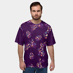 Футболка оверсайз мужская Кролики и яйца, цвет: 3D-принт — фото 2