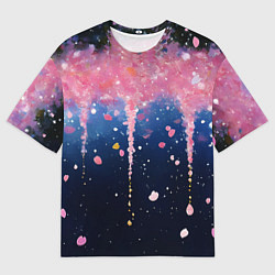 Футболка оверсайз мужская Розово-синяя текстура, цвет: 3D-принт