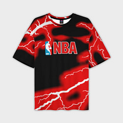 Футболка оверсайз мужская NBA шторм, цвет: 3D-принт