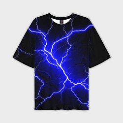Футболка оверсайз мужская Color blue black, цвет: 3D-принт