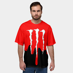 Футболка оверсайз мужская Monster energy жидкие краски, цвет: 3D-принт — фото 2