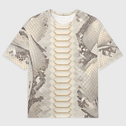 Футболка оверсайз мужская Светлая кожа змеи, цвет: 3D-принт