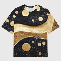 Мужская футболка оверсайз Золотая объемная абстракция - текстура