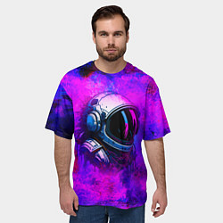 Футболка оверсайз мужская Космонавт в красках, цвет: 3D-принт — фото 2