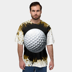 Футболка оверсайз мужская Мяч для гольфа на белом, цвет: 3D-принт — фото 2