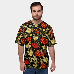 Футболка оверсайз мужская Русский узор с позолотой, цвет: 3D-принт — фото 2