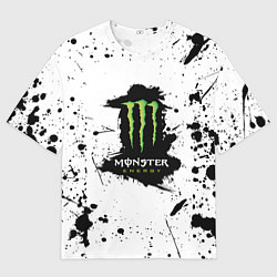 Футболка оверсайз мужская Monster energy брызги красок, цвет: 3D-принт
