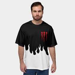 Футболка оверсайз мужская Monster energy red logo, цвет: 3D-принт — фото 2