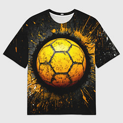 Футболка оверсайз мужская Гандбольный мяч на черном, цвет: 3D-принт