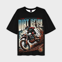 Футболка оверсайз мужская Motocross - dirt devil, цвет: 3D-принт