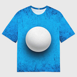 Футболка оверсайз мужская Мяч для пинг понга на синем, цвет: 3D-принт