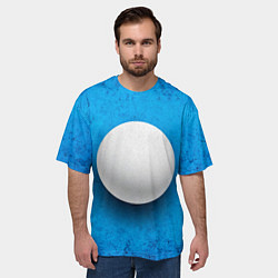 Футболка оверсайз мужская Мяч для пинг понга на синем, цвет: 3D-принт — фото 2