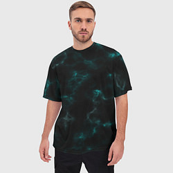 Футболка оверсайз мужская Color black turquoise, цвет: 3D-принт — фото 2