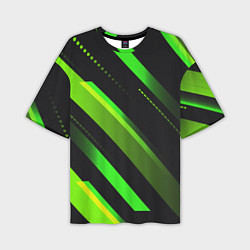 Футболка оверсайз мужская Color black green, цвет: 3D-принт