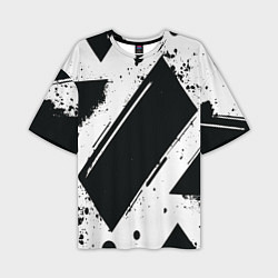 Мужская футболка оверсайз Color black white
