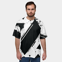 Футболка оверсайз мужская Color black white, цвет: 3D-принт — фото 2