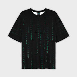 Мужская футболка оверсайз Color black turquoise