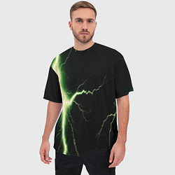 Футболка оверсайз мужская Lightning yellow текстура, цвет: 3D-принт — фото 2