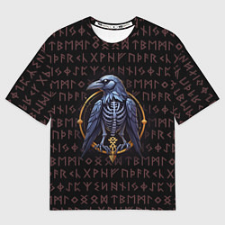 Футболка оверсайз мужская Ворон и руны, цвет: 3D-принт