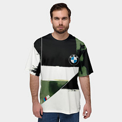 Футболка оверсайз мужская BMW логотип, цвет: 3D-принт — фото 2