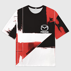 Футболка оверсайз мужская Mazda логотип, цвет: 3D-принт