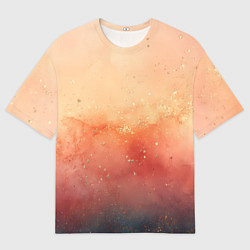 Футболка оверсайз мужская Градиент в персиковых тоннах, цвет: 3D-принт
