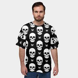 Футболка оверсайз мужская Черепной фон, цвет: 3D-принт — фото 2