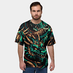 Футболка оверсайз мужская Японские драконы ирезуми, цвет: 3D-принт — фото 2
