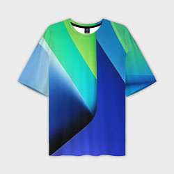 Футболка оверсайз мужская Color blue green, цвет: 3D-принт