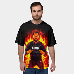 Футболка оверсайз мужская Админ в огне, цвет: 3D-принт — фото 2