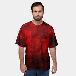 Футболка оверсайз мужская Абстракция - red trash darkness, цвет: 3D-принт — фото 2