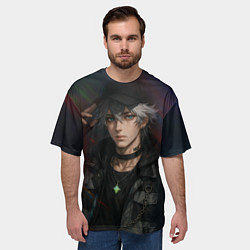 Футболка оверсайз мужская Парень в кепке, цвет: 3D-принт — фото 2