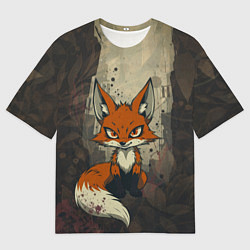 Футболка оверсайз мужская Рыжий лис хитрец, цвет: 3D-принт
