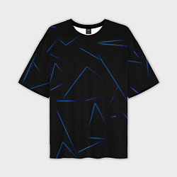 Футболка оверсайз мужская Color blue line, цвет: 3D-принт