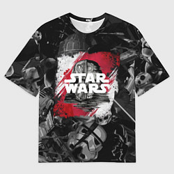 Футболка оверсайз мужская Звездные войны патерн с героями, цвет: 3D-принт