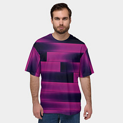 Футболка оверсайз мужская Color pink square, цвет: 3D-принт — фото 2
