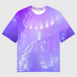 Футболка оверсайз мужская Лавандовые прозрачные лестницы, цвет: 3D-принт