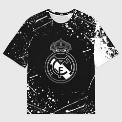 Мужская футболка оверсайз Real Madrid белые краски