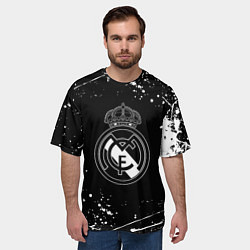 Футболка оверсайз мужская Real Madrid белые краски, цвет: 3D-принт — фото 2
