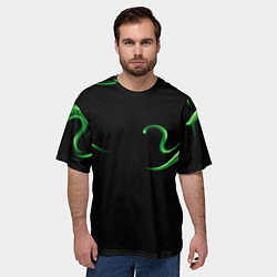Футболка оверсайз мужская The color is light green abstraction, цвет: 3D-принт — фото 2