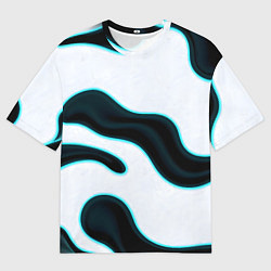 Футболка оверсайз мужская Пятна с неоном, цвет: 3D-принт