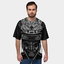 Футболка оверсайз мужская Голова самурая в маске Они, цвет: 3D-принт — фото 2